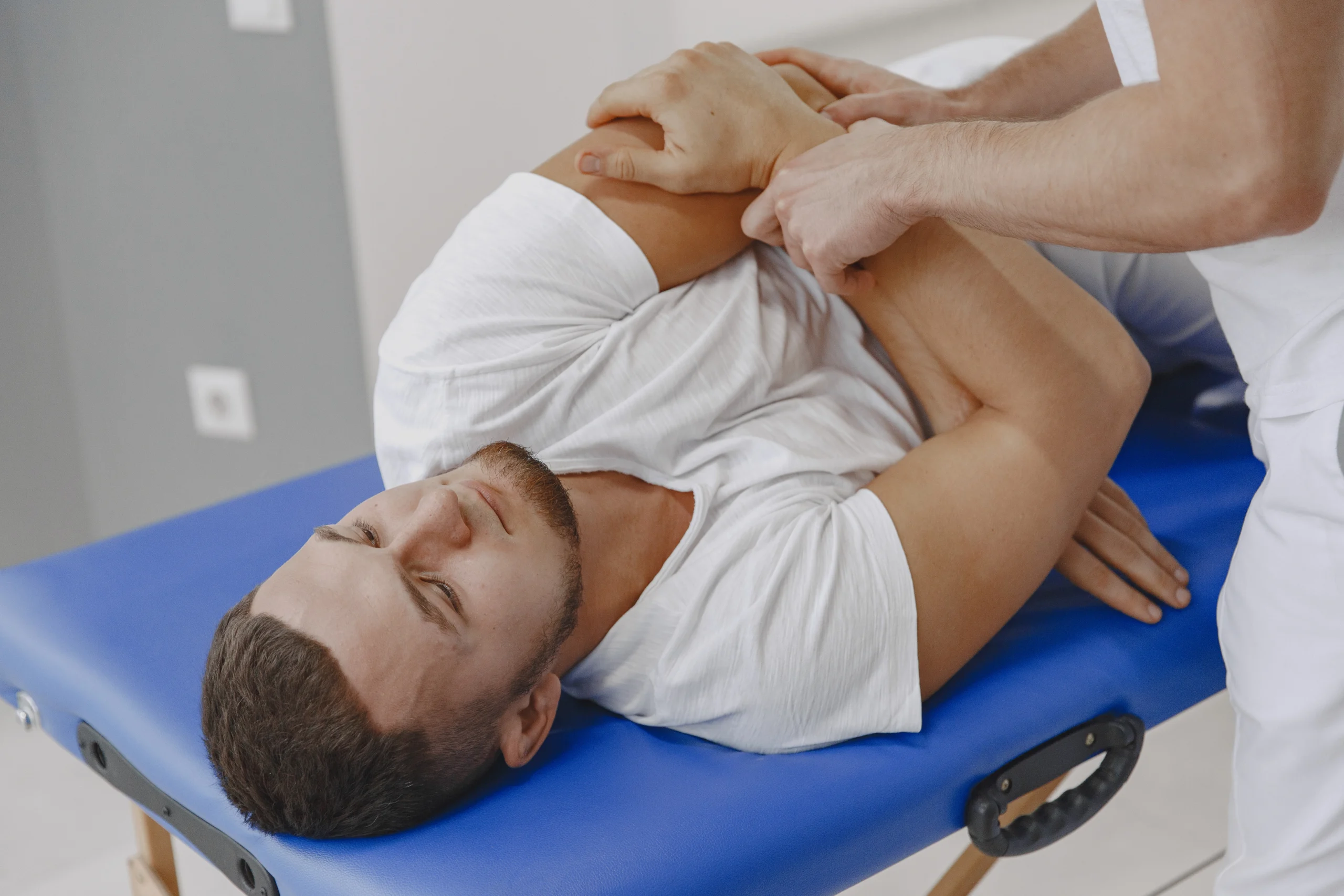 man medical office